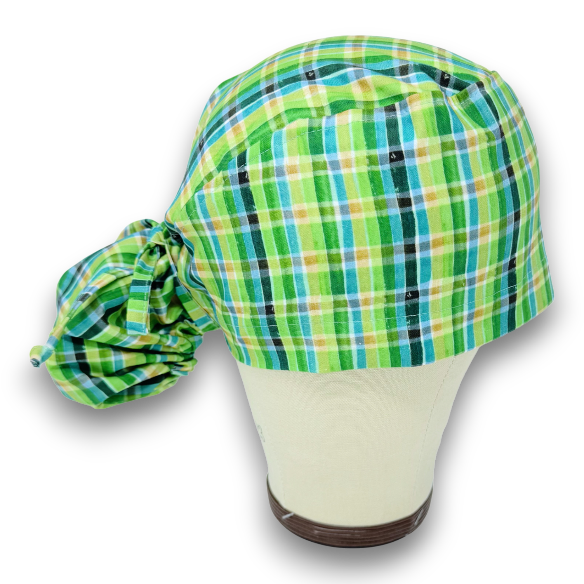 St. Patrick’s Day Ponytail scrub cap for women with satin lined option by Paradise Caps.