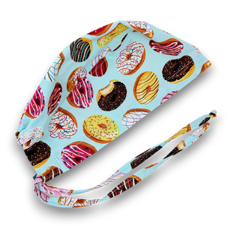 Donut Skull tie-back style surgical scrub cap by Paradise Caps.