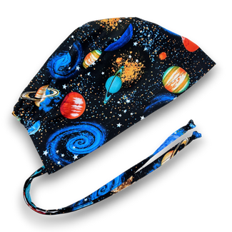 Celestial Skull tie-back style surgical scrub cap for men by Paradise Caps.