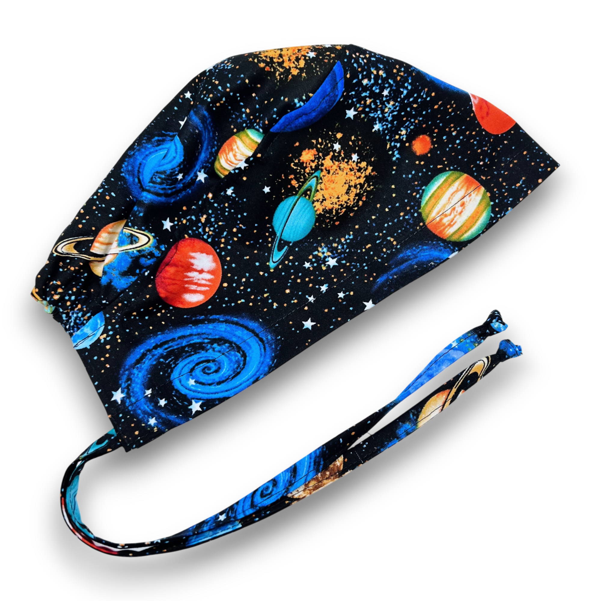 Celestial Skull tie-back style surgical scrub cap for men by Paradise Caps.