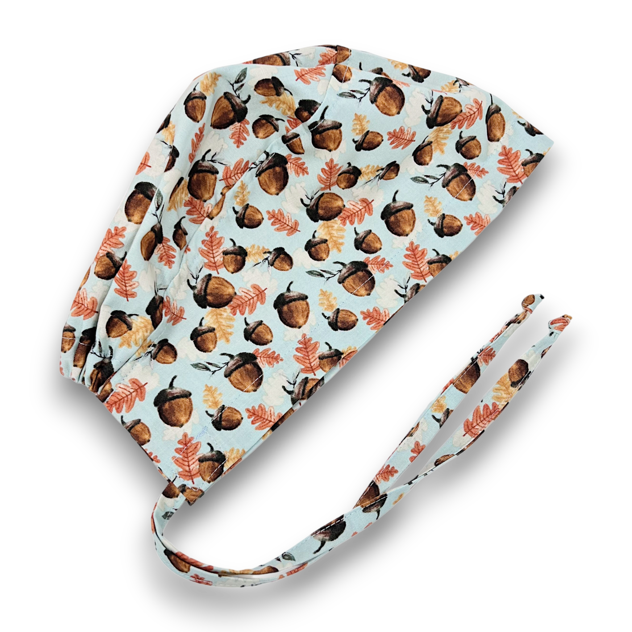 Acorn Skull tie-back style surgical scrub cap for men by Paradise Caps.