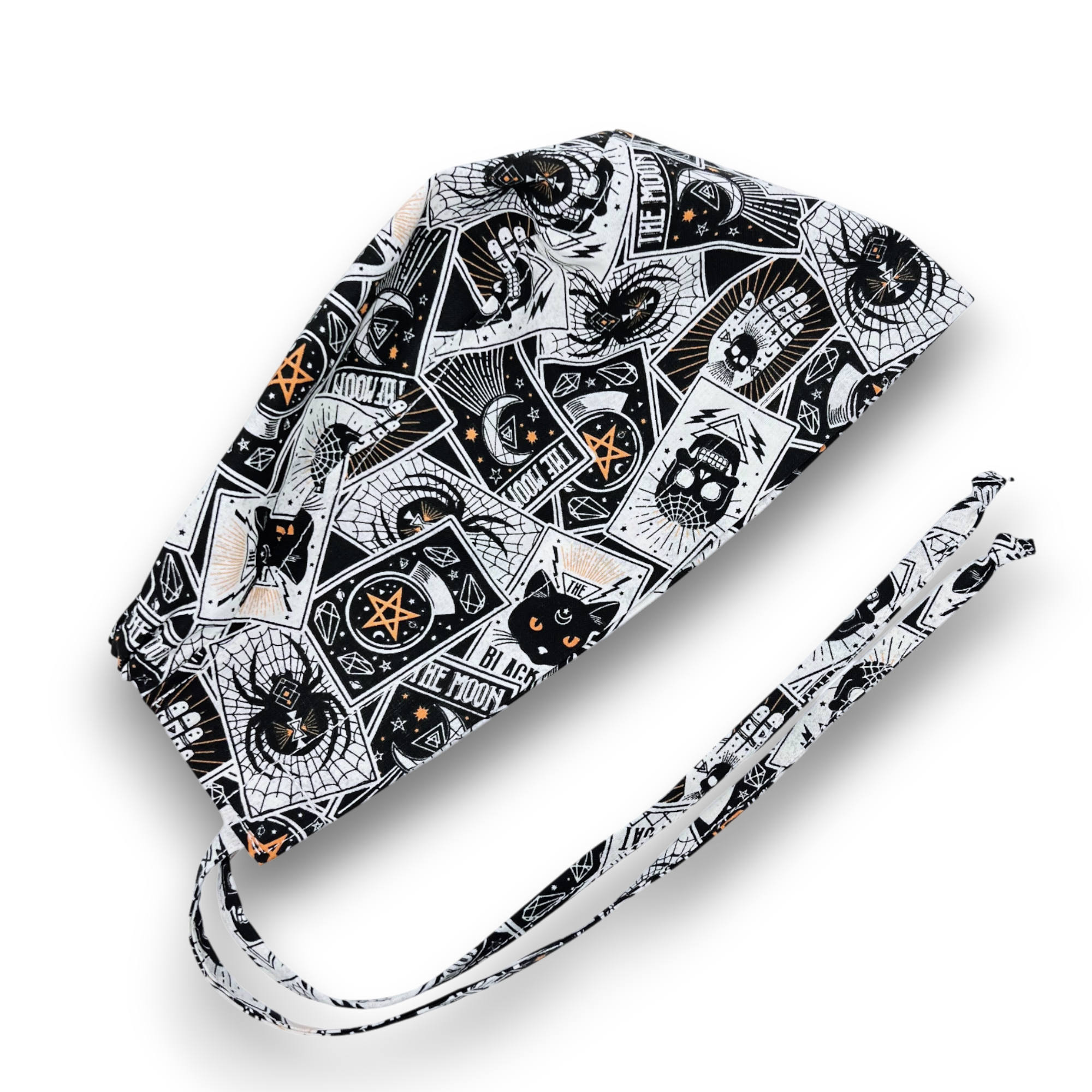 Halloween Skull tie-back style surgical scrub cap for men by Paradise Caps.