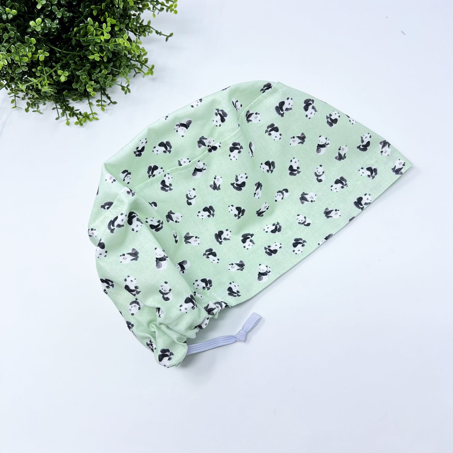 Mini pandas Euro Scrub Cap for Women, Surgical cap Satin Lined Option