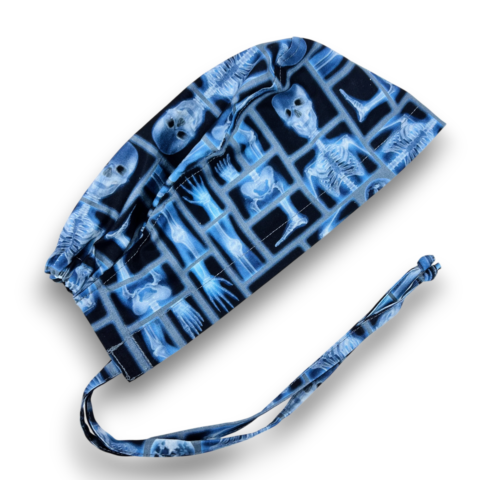 Halloween Skull tie-back style surgical scrub cap for men by Paradise Caps.