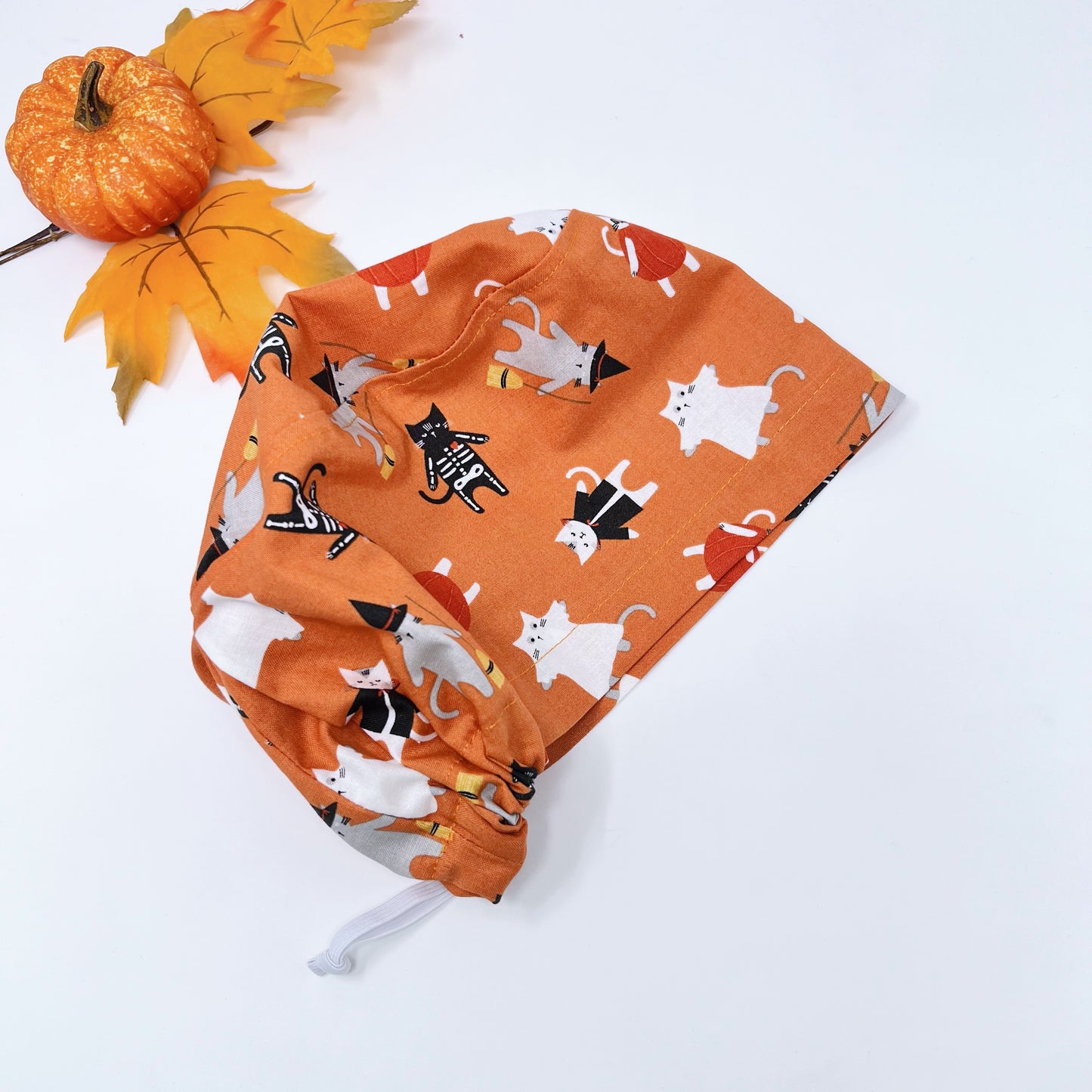 Halloween cats Euro Scrub Cap for Women, Surgical cap Satin Lined Option