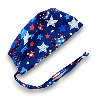 4th of July surgical cap.  Medical Scrub Cap, Unisex Scrub Caps