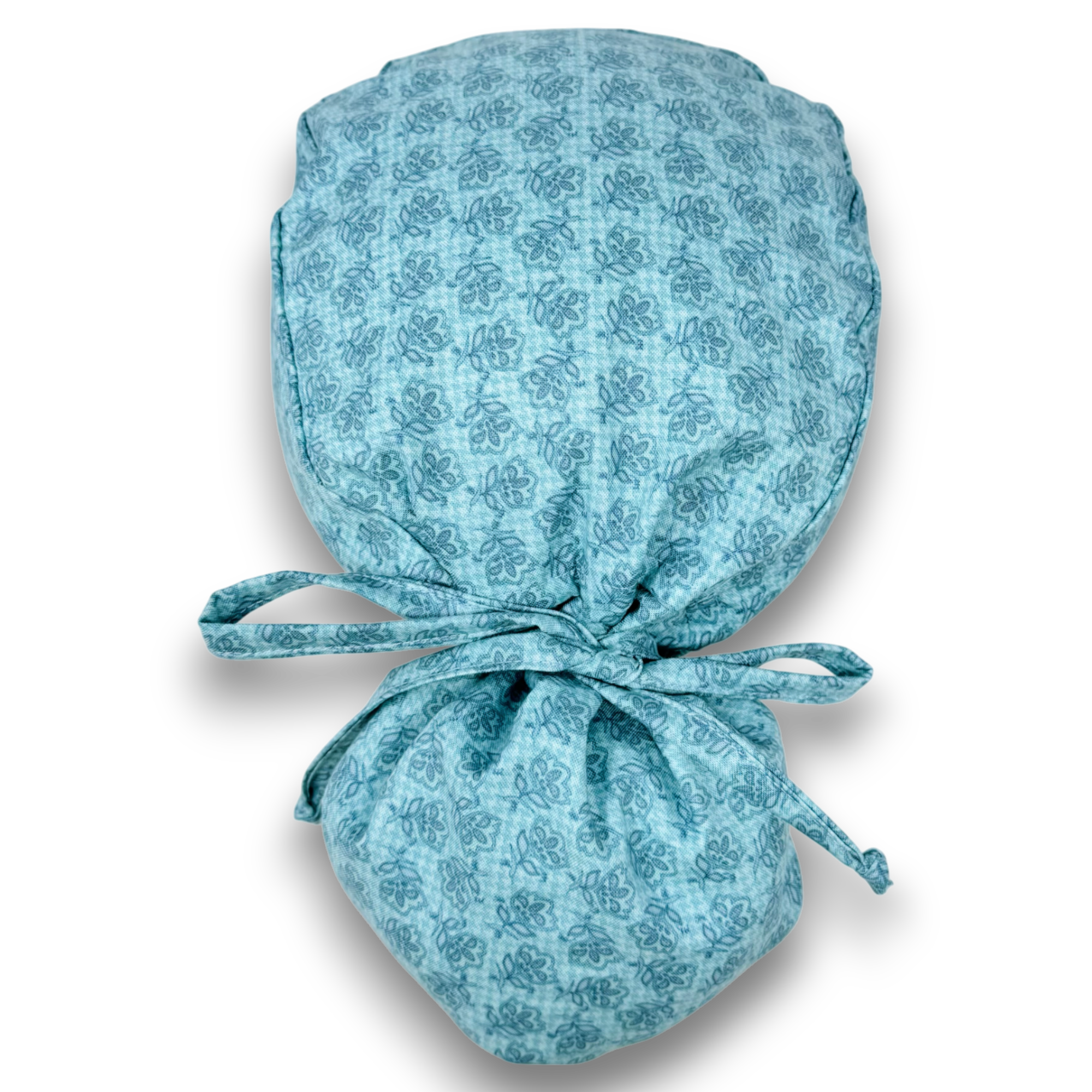 Floral Ponytail scrub cap for women with satin lined option by Paradise Caps.