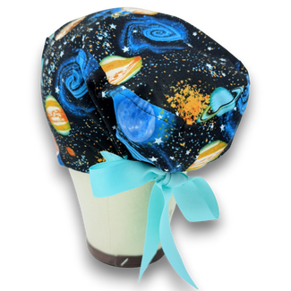 Celestial Euro scrub cap with ties for Women by Paradise Caps. Euro PLUS style.