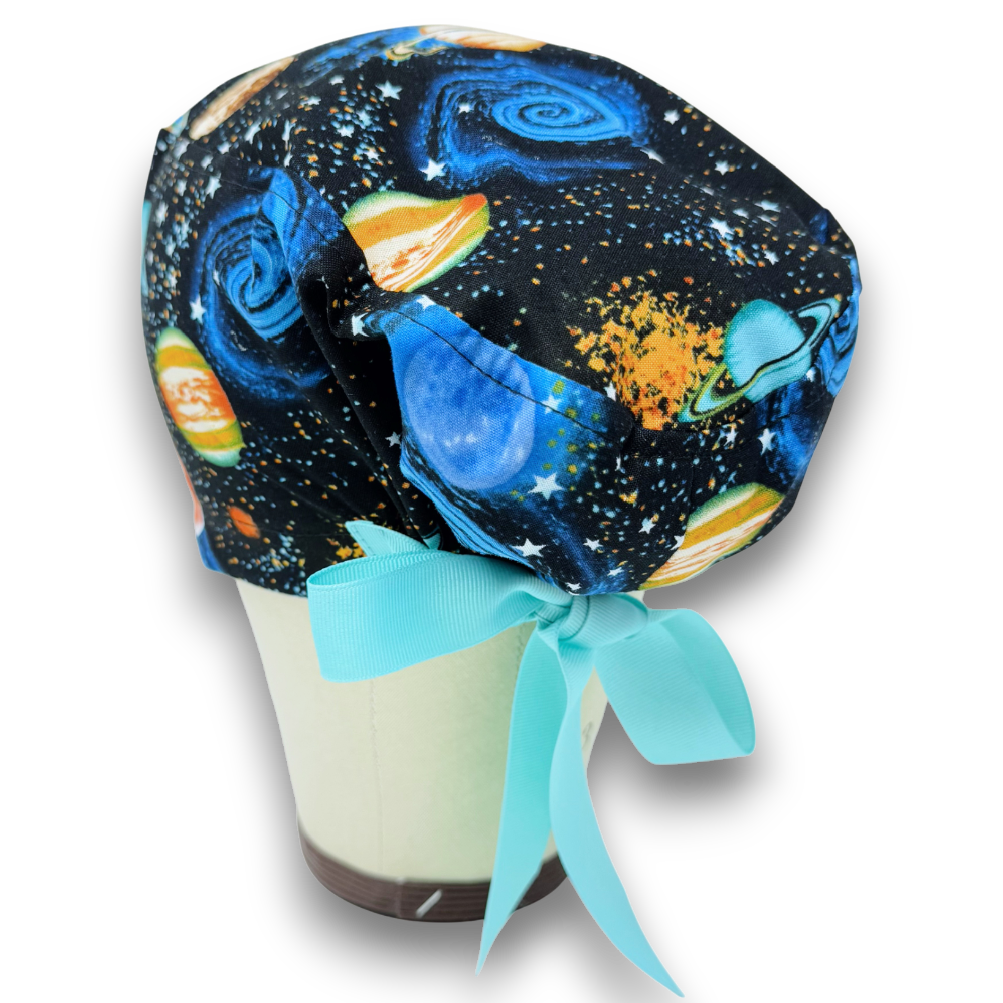 Celestial Euro scrub cap with ties for Women by Paradise Caps. Euro PLUS style.