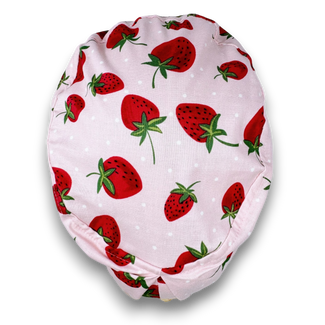 Strawberry Euro Scrub Cap for Women with Satin Lined Option by Paradise Caps.