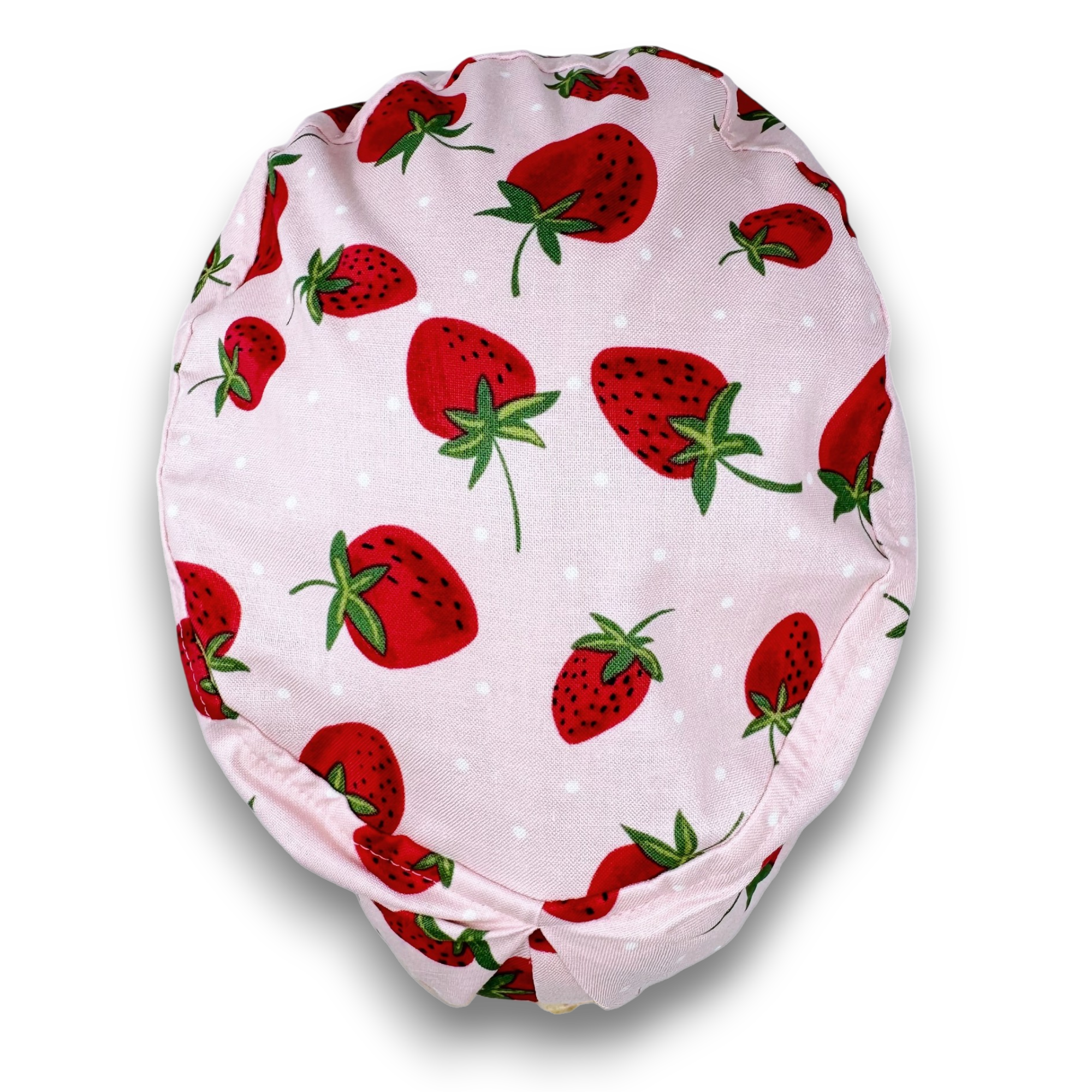 Strawberry Euro Scrub Cap for Women with Satin Lined Option by Paradise Caps.