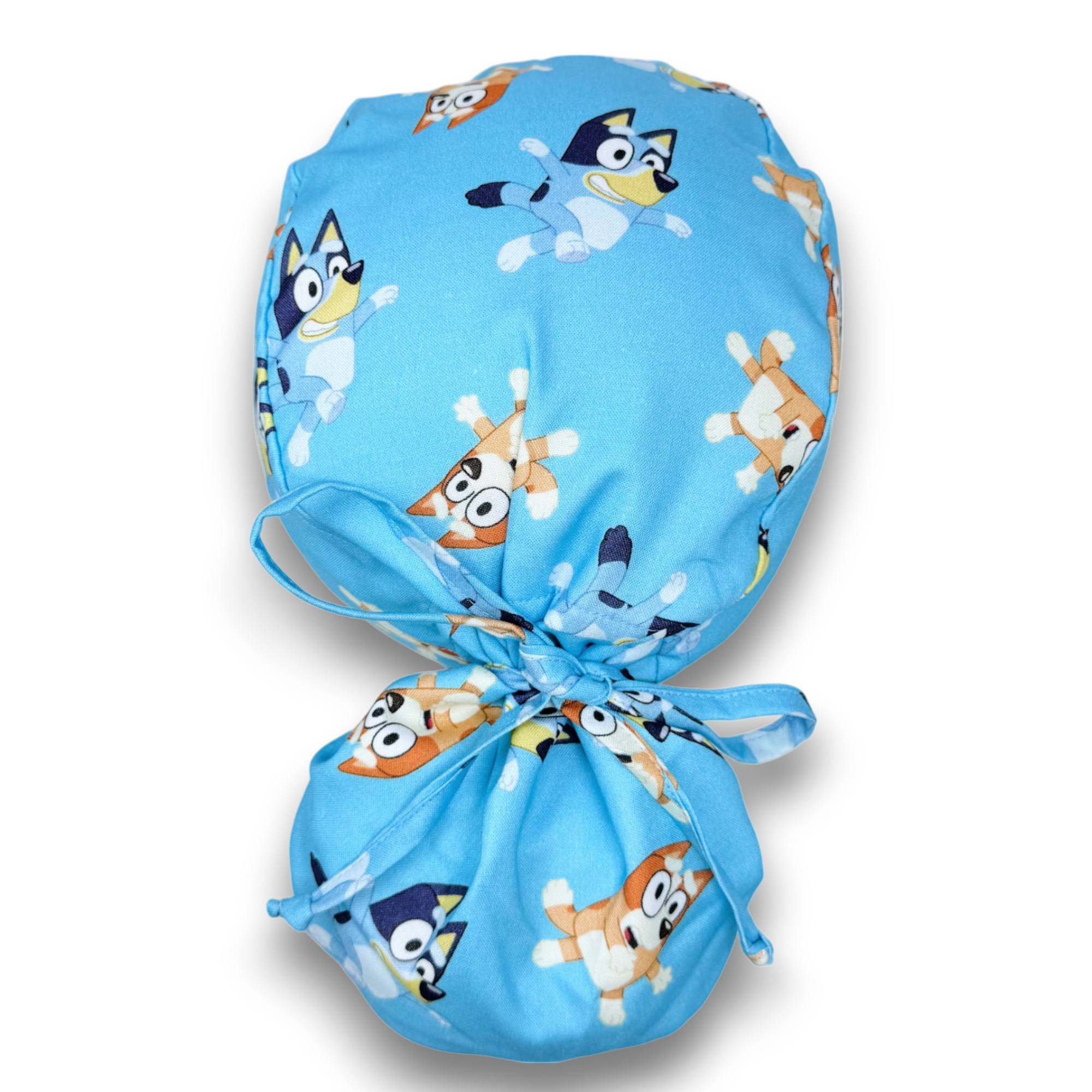 Funny Ponytail scrub cap for women with satin lined option by Paradise Caps.