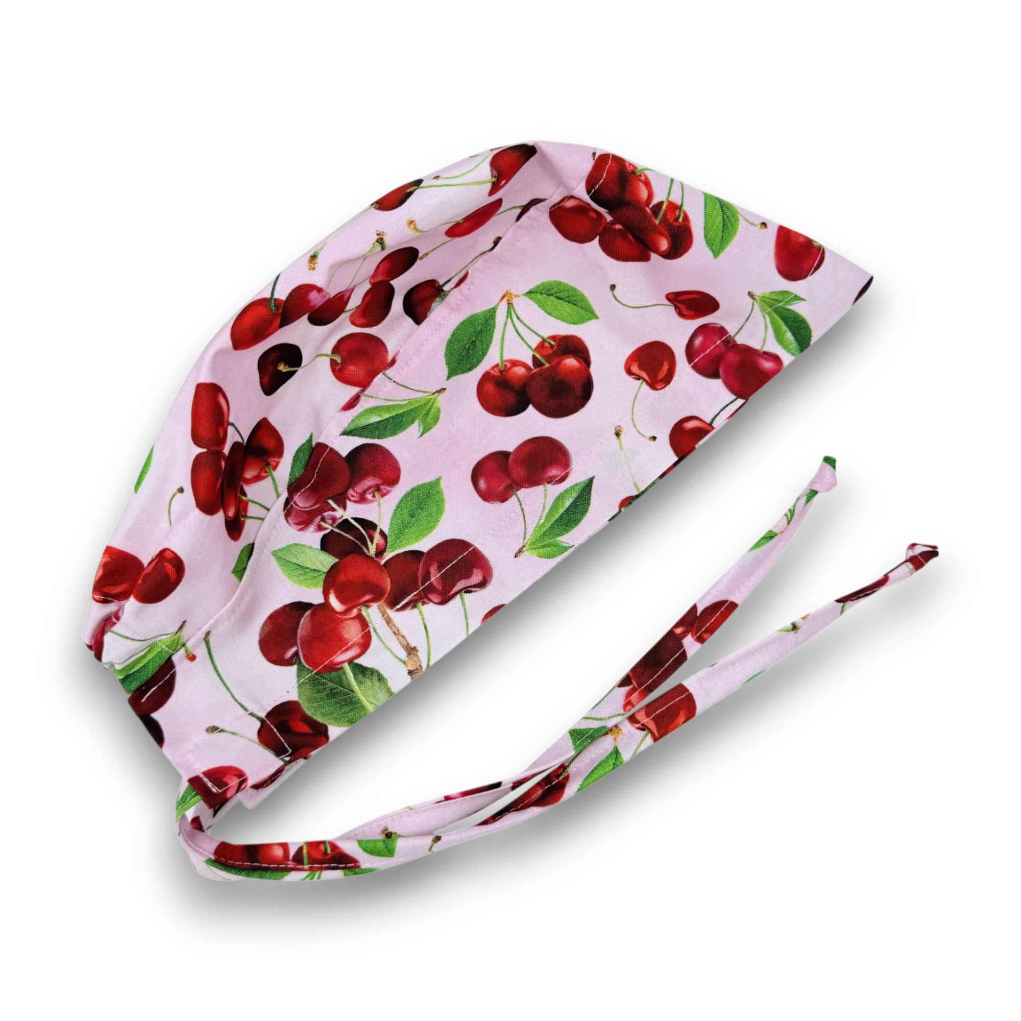 Cherry Skull tie-back style surgical scrub cap by Paradise Caps.