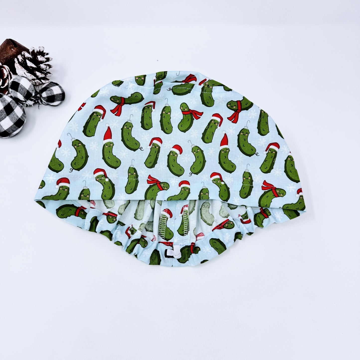 Funny Christmas scrub cap. New Year euro scrub cap