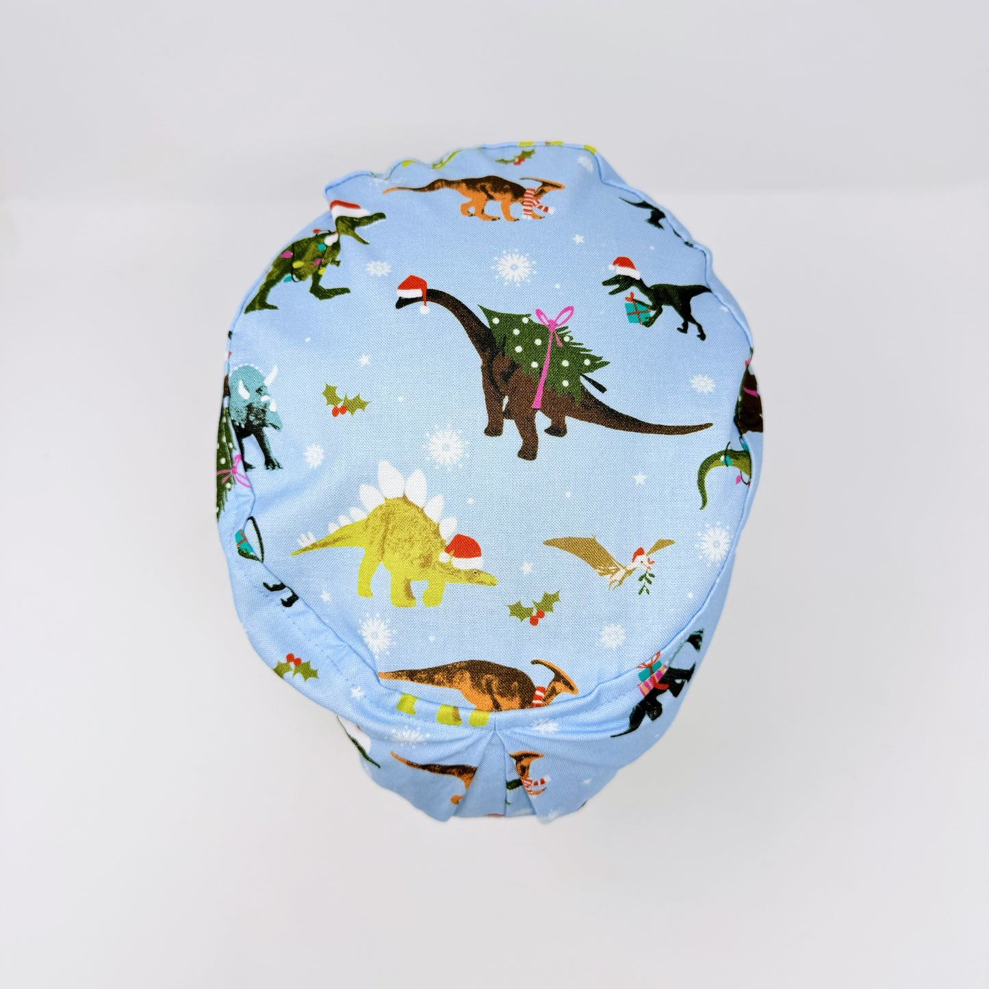 Funny christmas european scrub cap, dinosaurs print