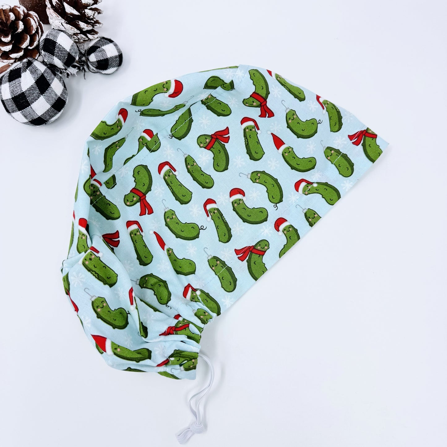 Funny Christmas scrub cap. New Year euro scrub cap