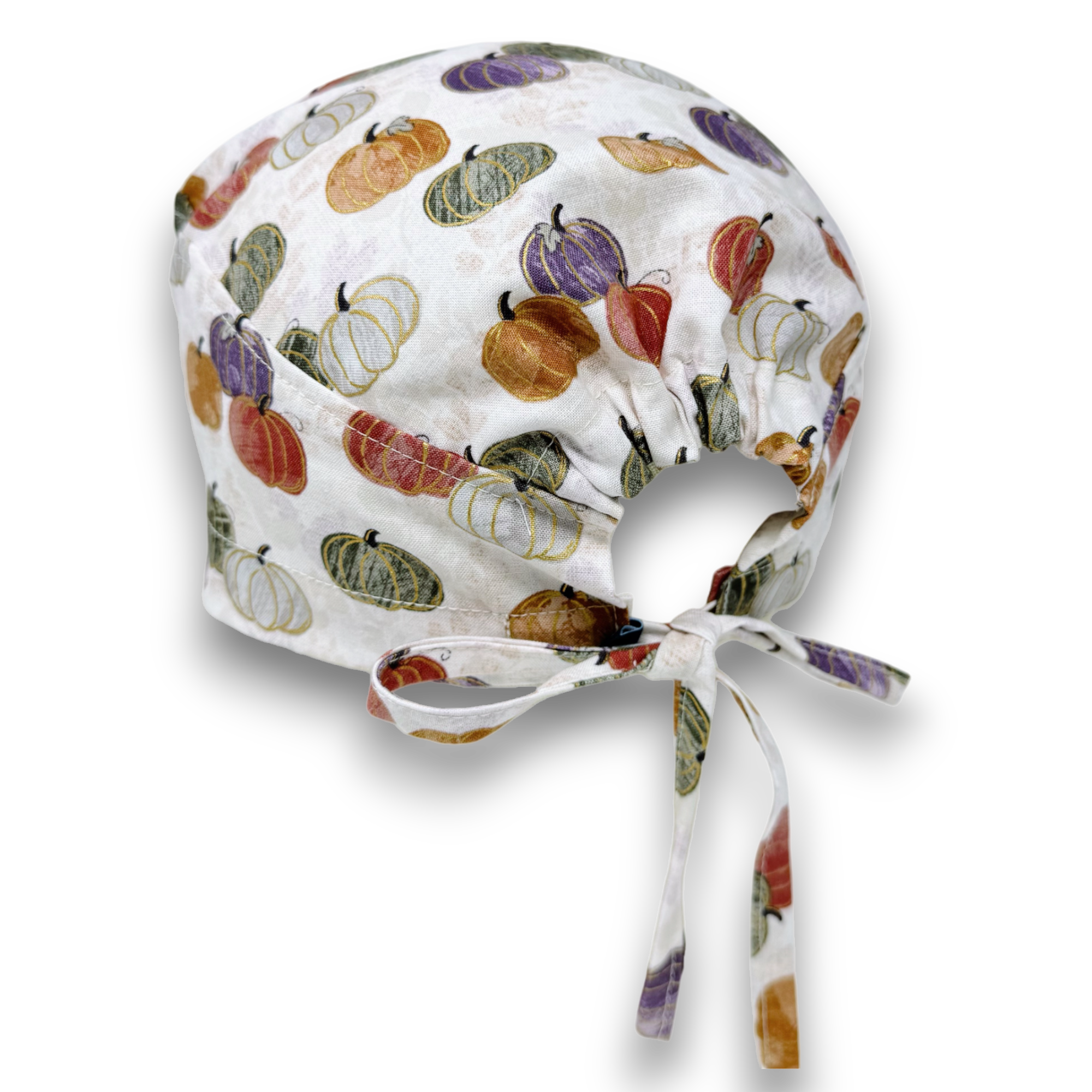 Pumpkin Skull tie-back style surgical scrub cap for men by Paradise Caps.