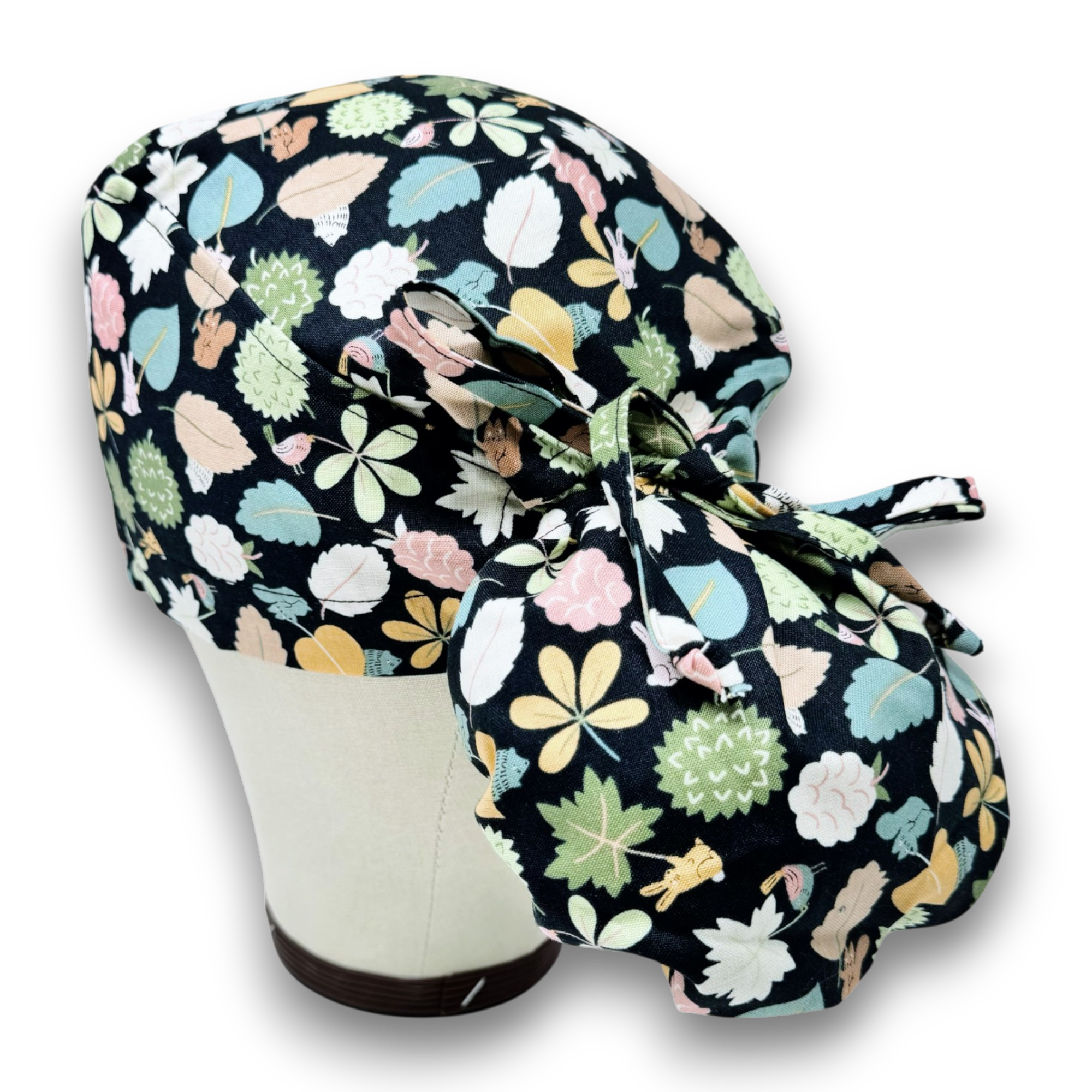 Leaf Ponytail scrub cap for women with satin lined option by Paradise Caps.