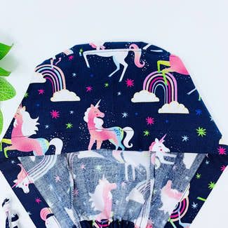 Unicorn Skull tie-back style surgical scrub cap by Paradise Caps.