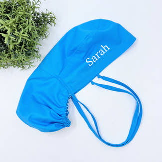 Personalized Scrub Cap with Custom Name by ParadiseCaps  – Multiple Styles Available, Optional Satin Lining & Buttons