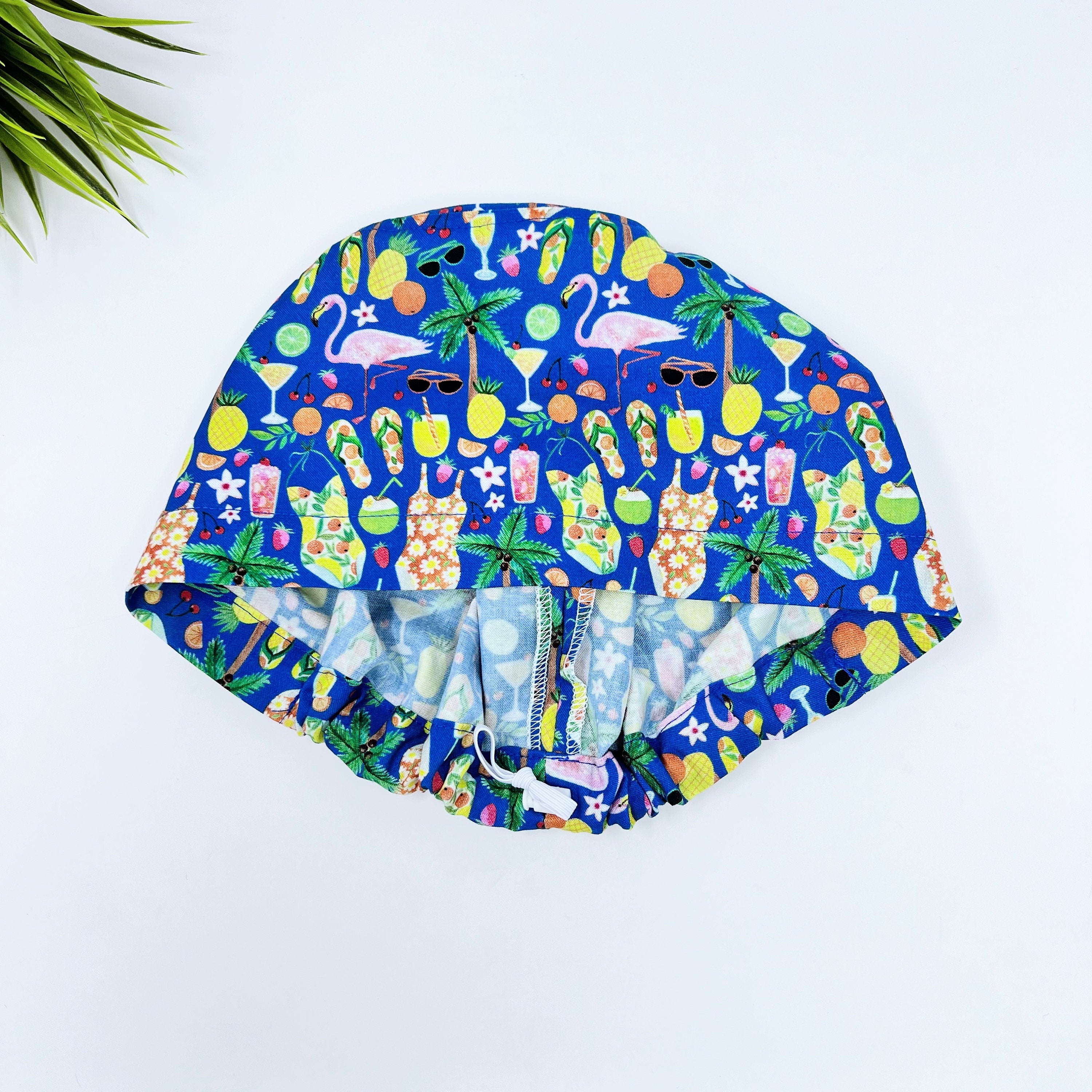 Summertime Euro Scrub Cap for Women, Surgical cap Satin Lined Option