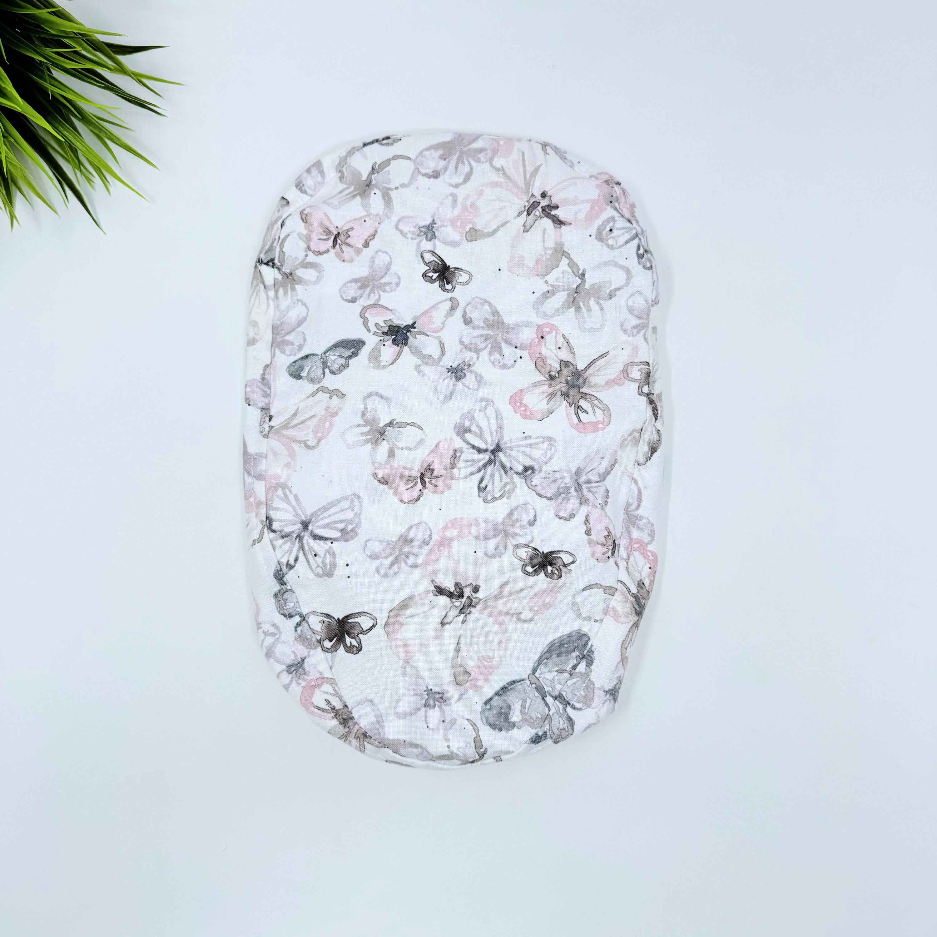 Pink & Brown Butterflies Euro PLUS style with ties Scrub Cap for Women, European Surgical cap with Satin Lined Option.