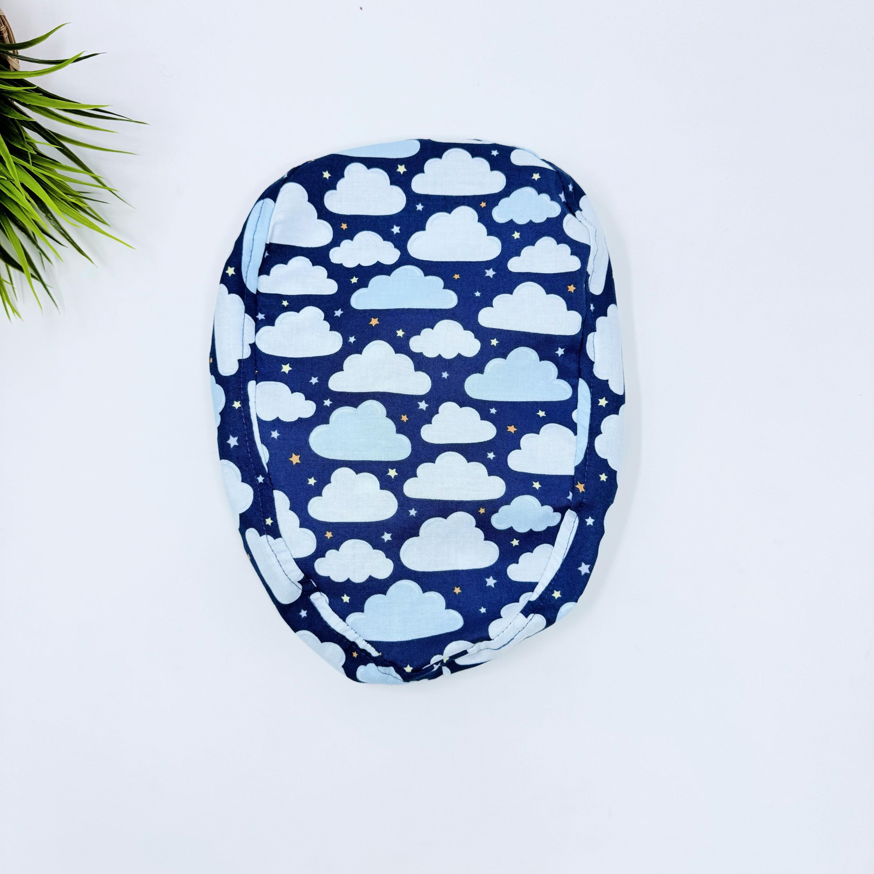 Clouds Euro scrub cap with ties for Women by Paradise Caps. Euro PLUS style.