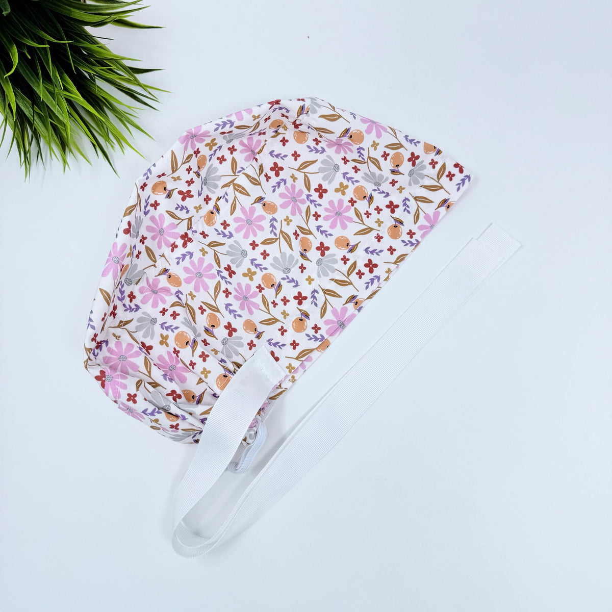 Colorful Blooming Euro scrub cap with ties for Women, European Surgical ...