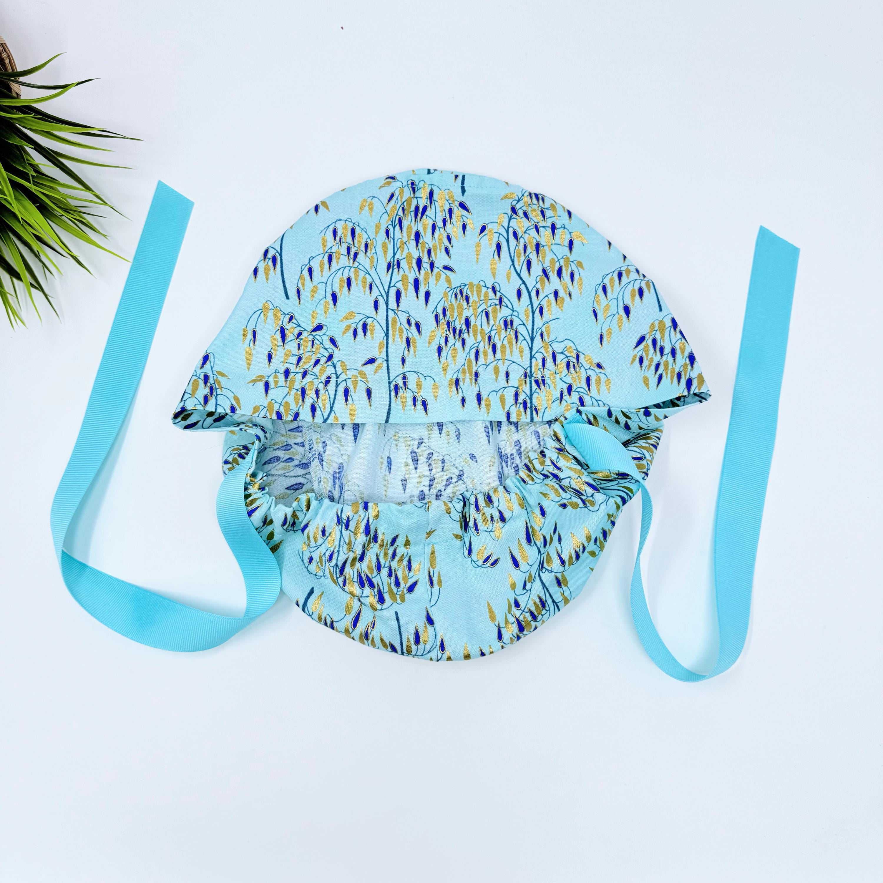Garden plant Euro scrub cap with ties for Women by Paradise Caps. Euro PLUS style.