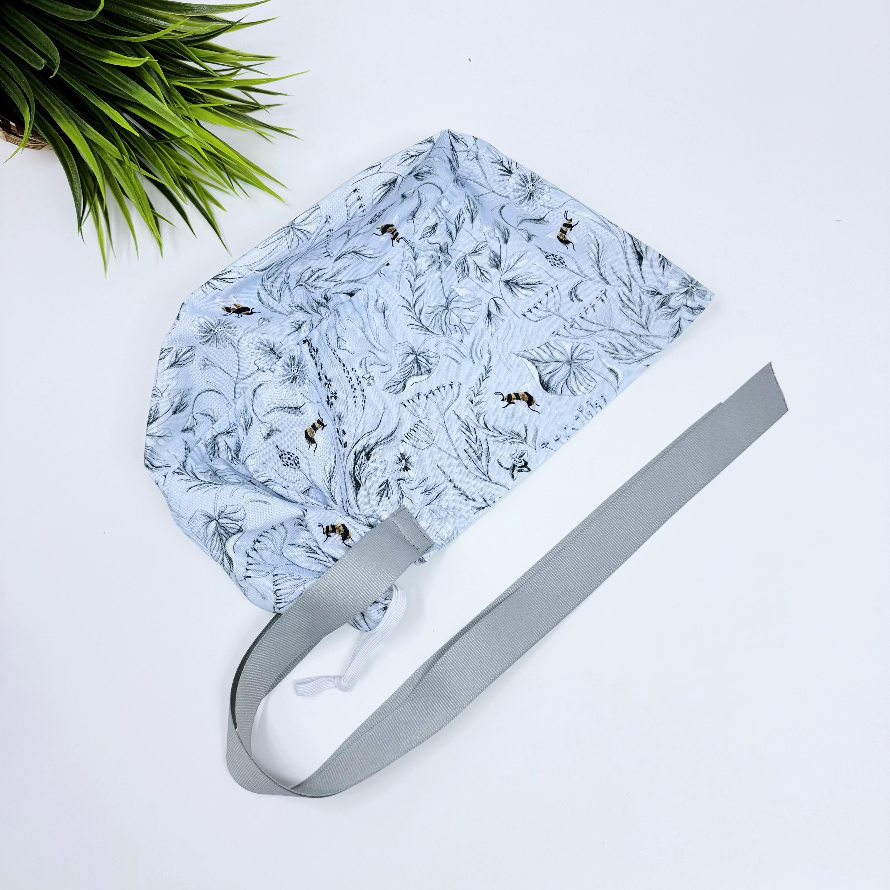 Glacier Pollinators Euro scrub cap with ties for Women by Paradise Caps. Euro PLUS style.