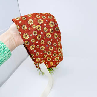 Autumn Flowers Euro scrub cap with ties for Women by Paradise Caps. Euro PLUS style.