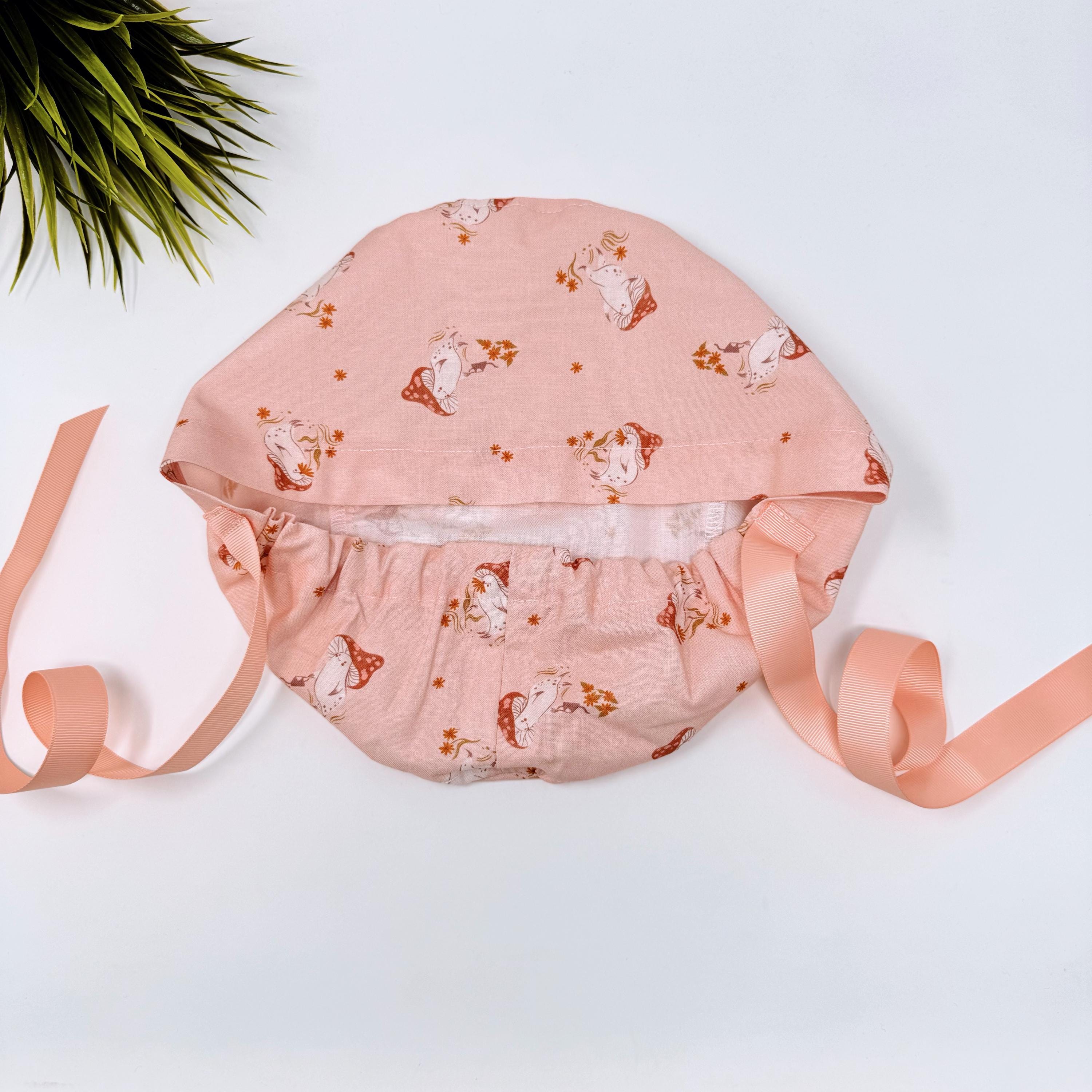 Pearl Mushroom Euro scrub cap with ties for Women by Paradise Caps. Euro PLUS style.