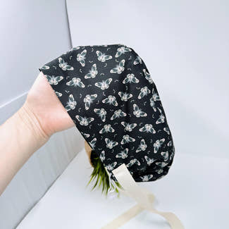 Butterfly Euro scrub cap with ties for Women by Paradise Caps. Euro PLUS style.
