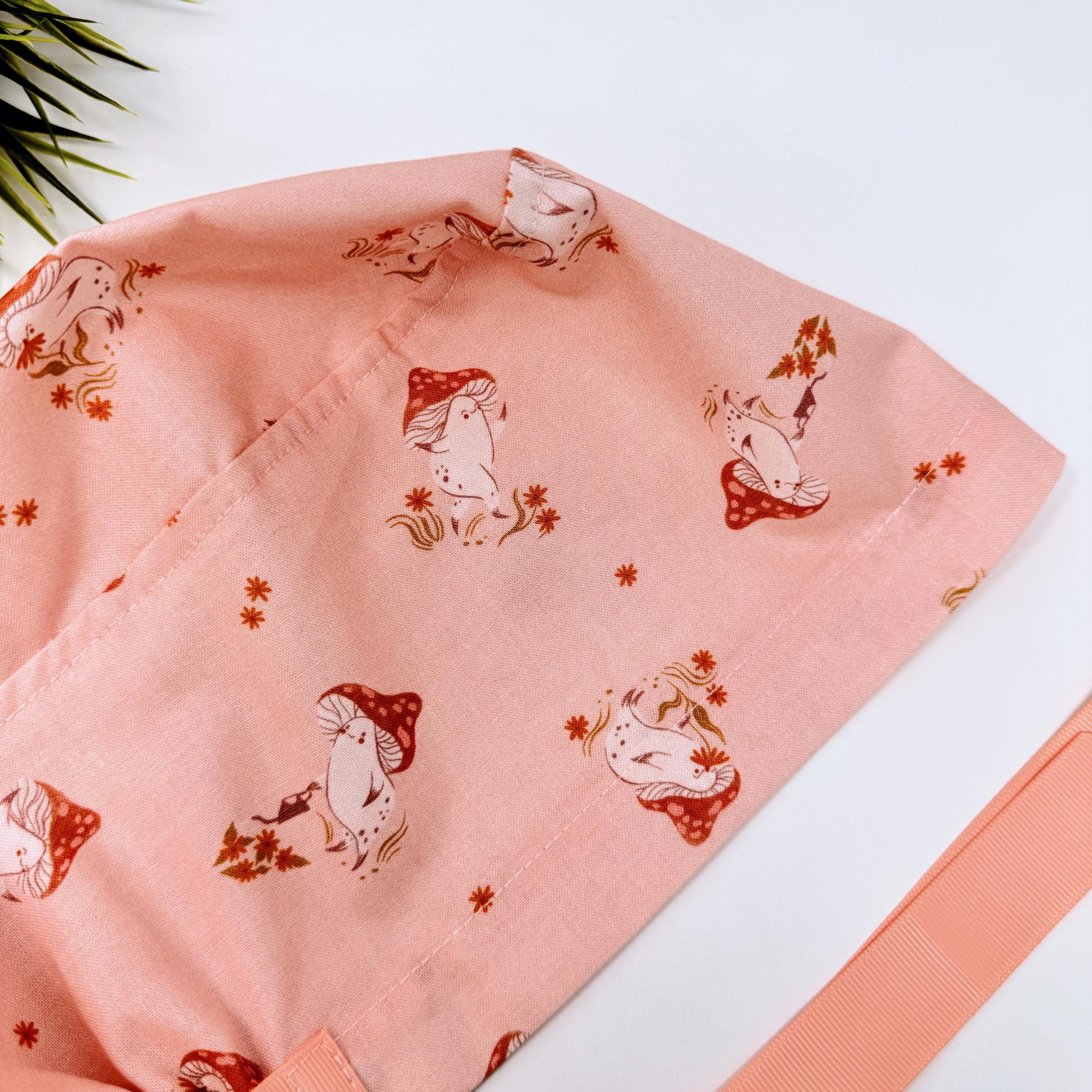 Pearl Mushroom Euro scrub cap with ties for Women by Paradise Caps. Euro PLUS style.