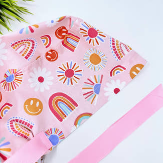 Rainbow Euro scrub cap with ties for Women by Paradise Caps. Euro PLUS style.