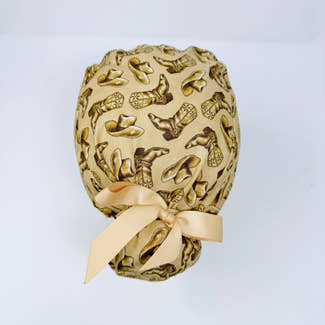 Cowboy Euro scrub cap with ties for Women by Paradise Caps. Euro PLUS style.