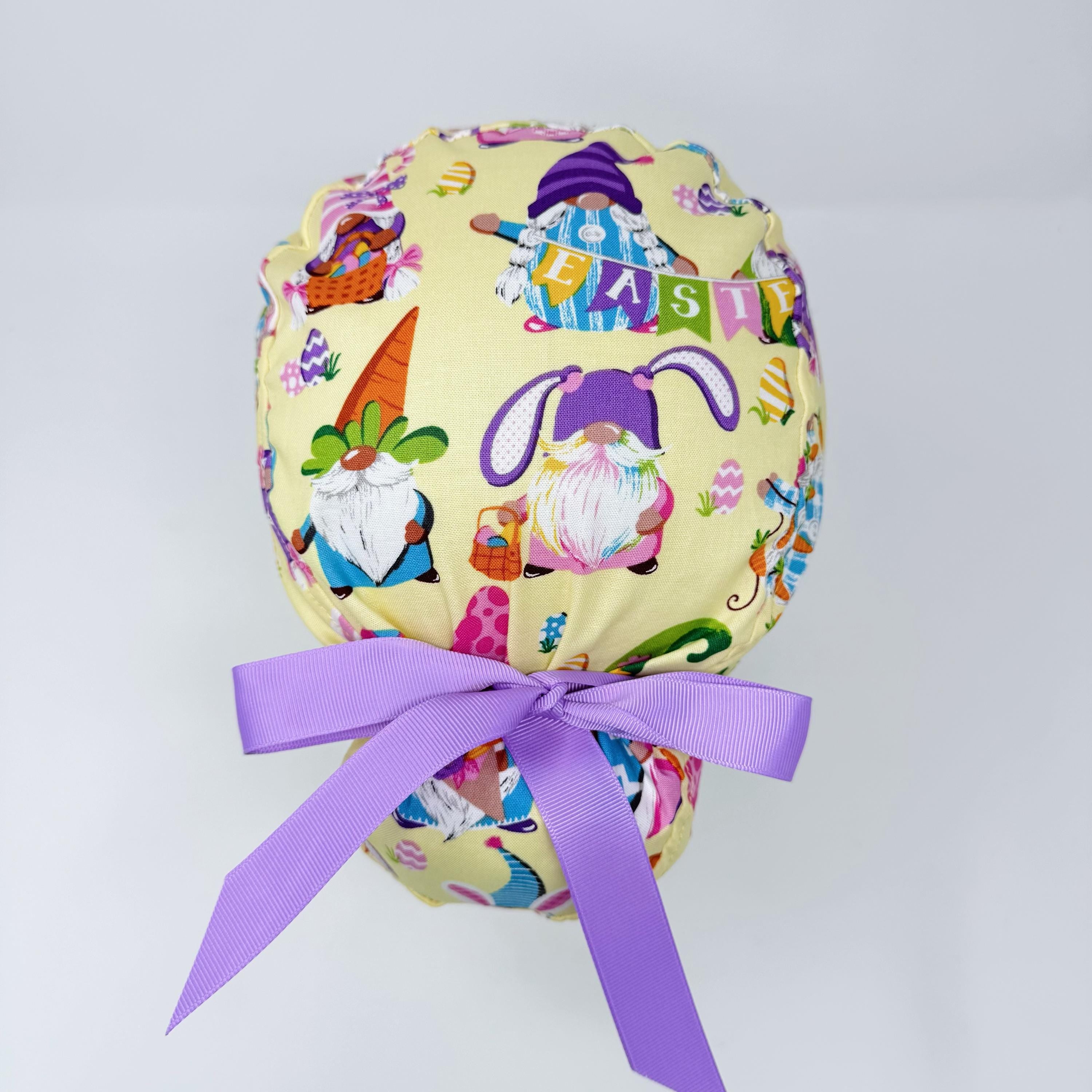 Easter Euro scrub cap with ties for Women by Paradise Caps. Euro PLUS style.