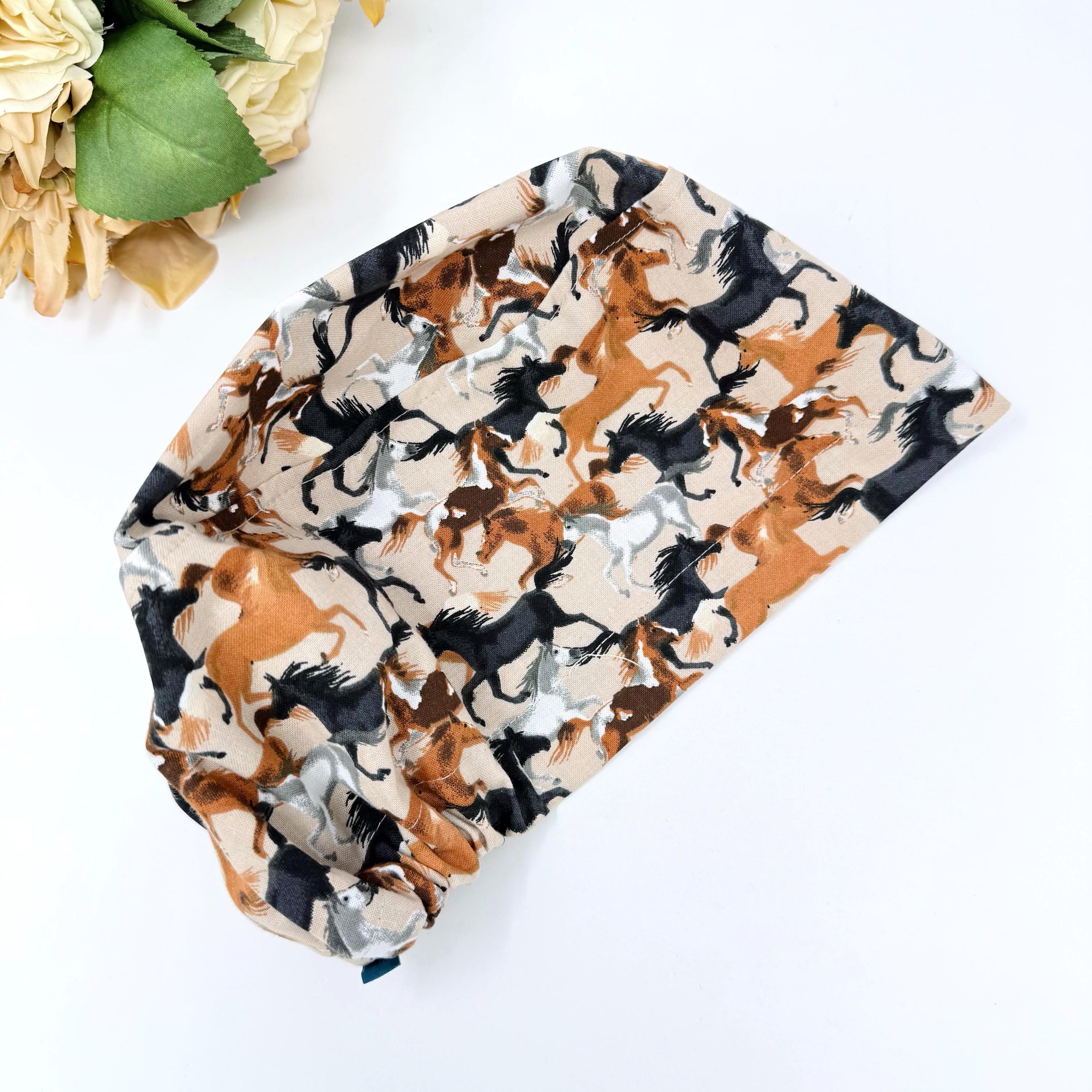 Horse Euro Scrub Cap for Women with Satin Lined Option by Paradise Caps.