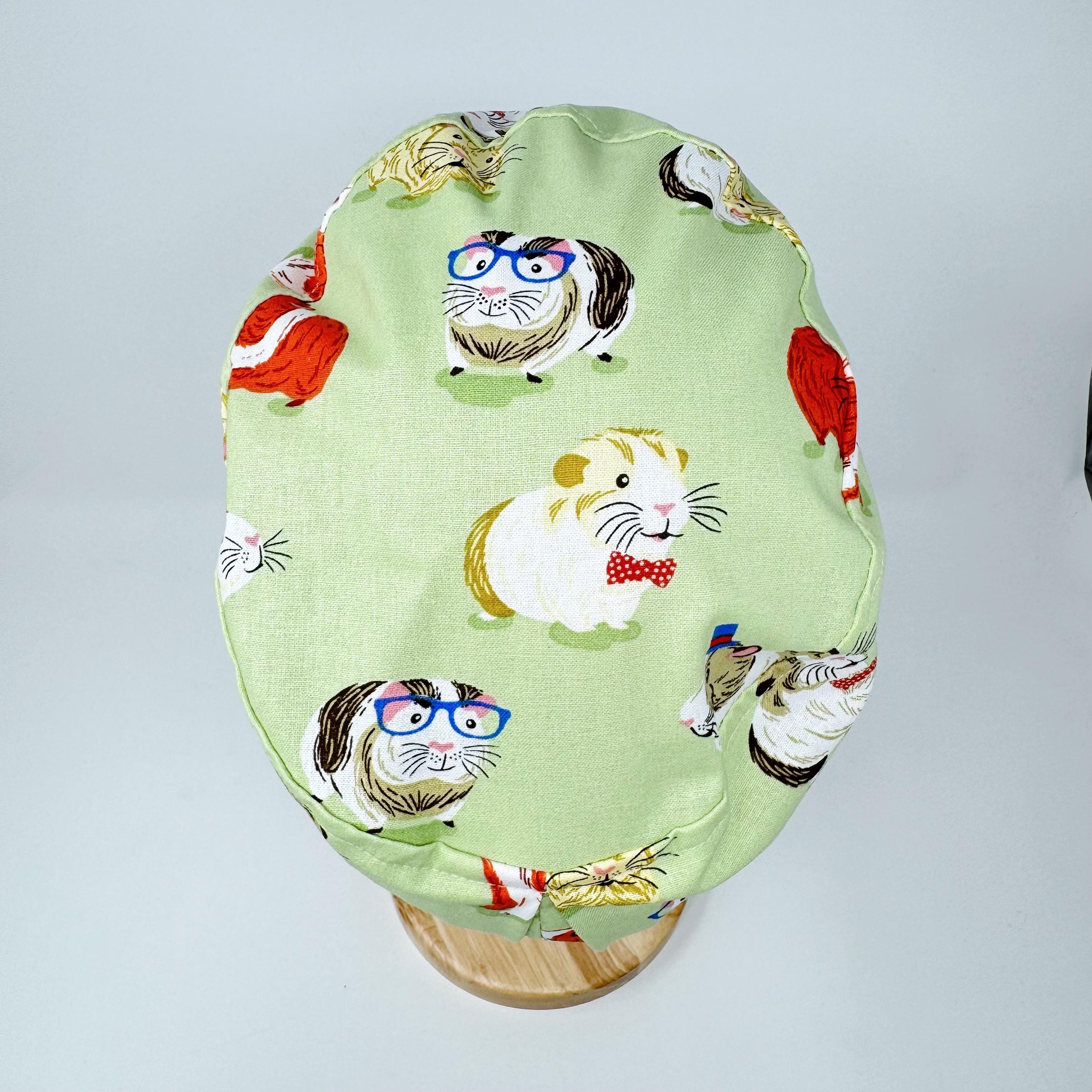 Guinea pig Euro Scrub Cap for Women with Satin Lined Option by Paradise Caps.
