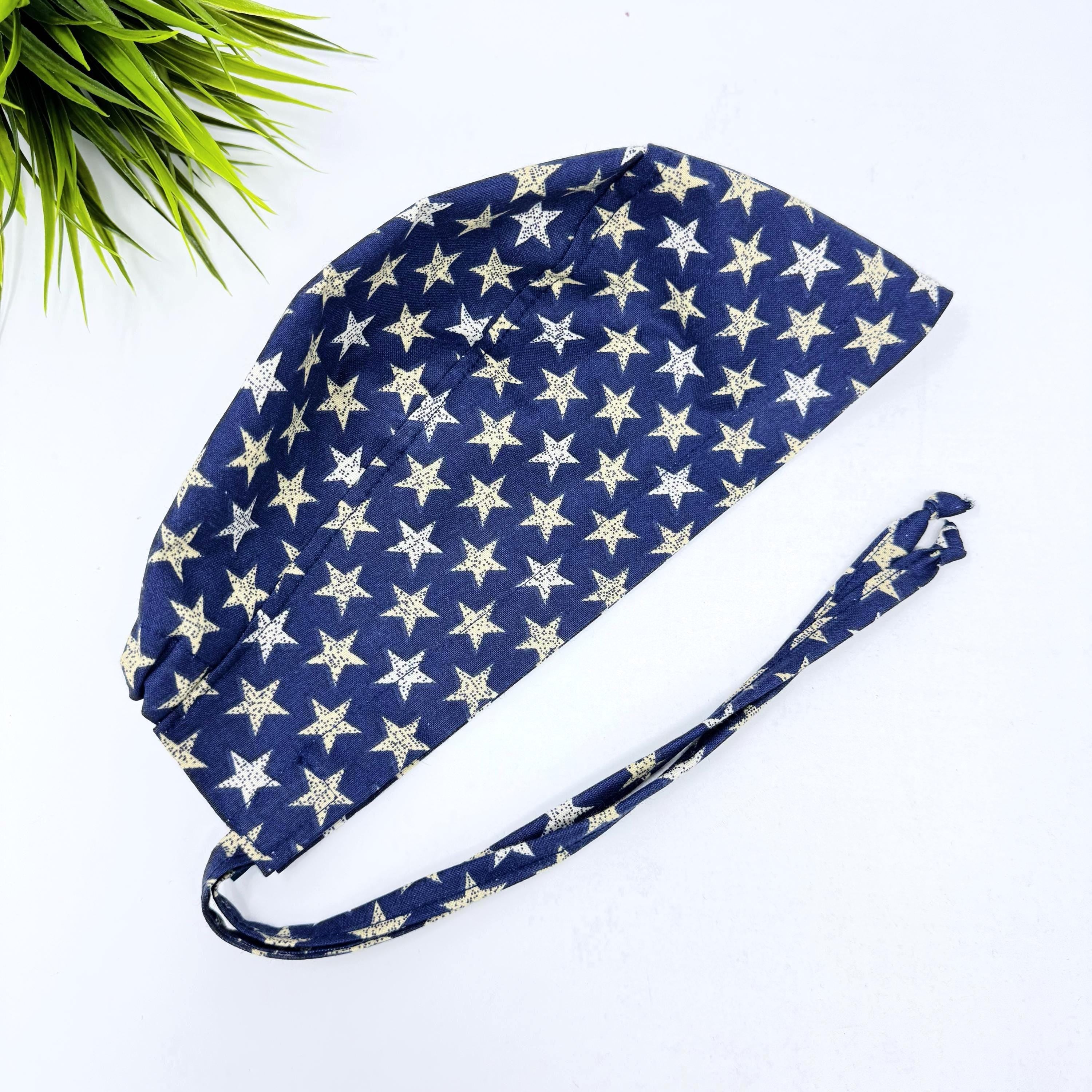 Men's surgical scrub cap. Star tie back scrub hat by Paradise Caps.