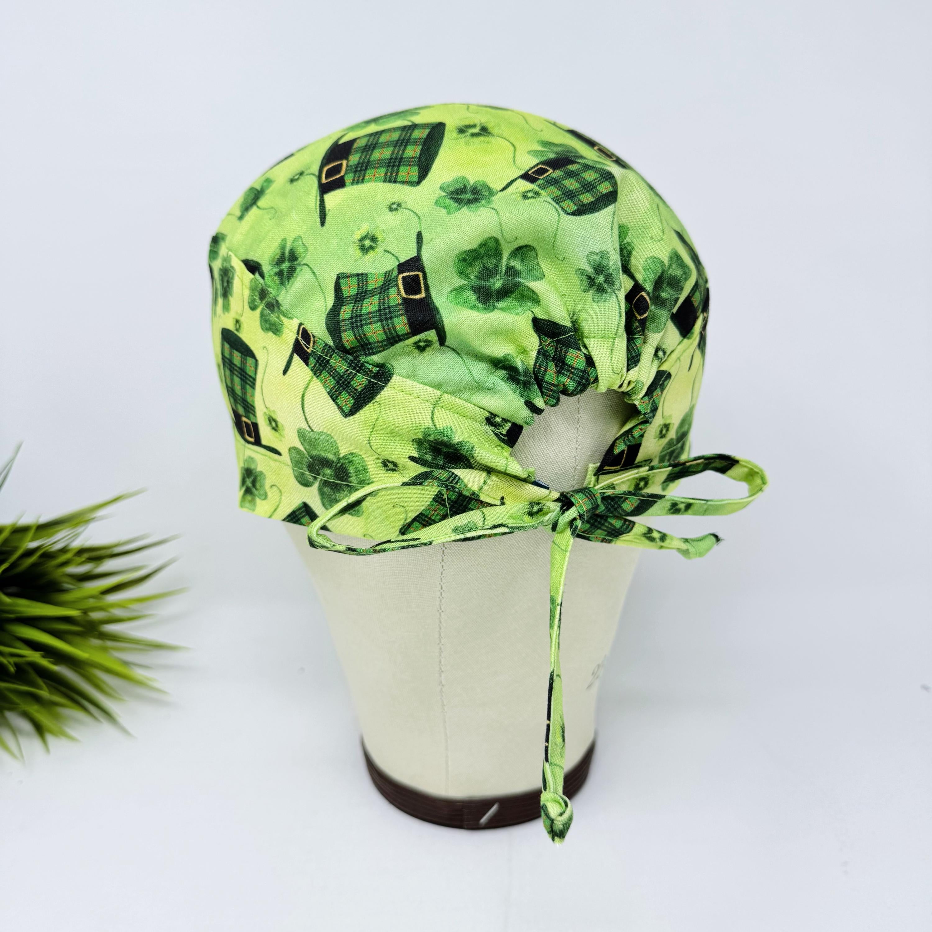 St. Patrick's Day hats Surgical Scrub Cap. Tie-Back Cotton Skull Cap by Paradise Caps.