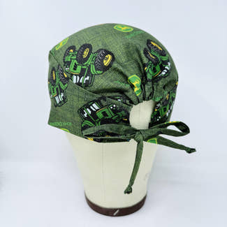 Surgical scrub cap for men. Country Tractor tie back scrub hat by Paradise Caps.