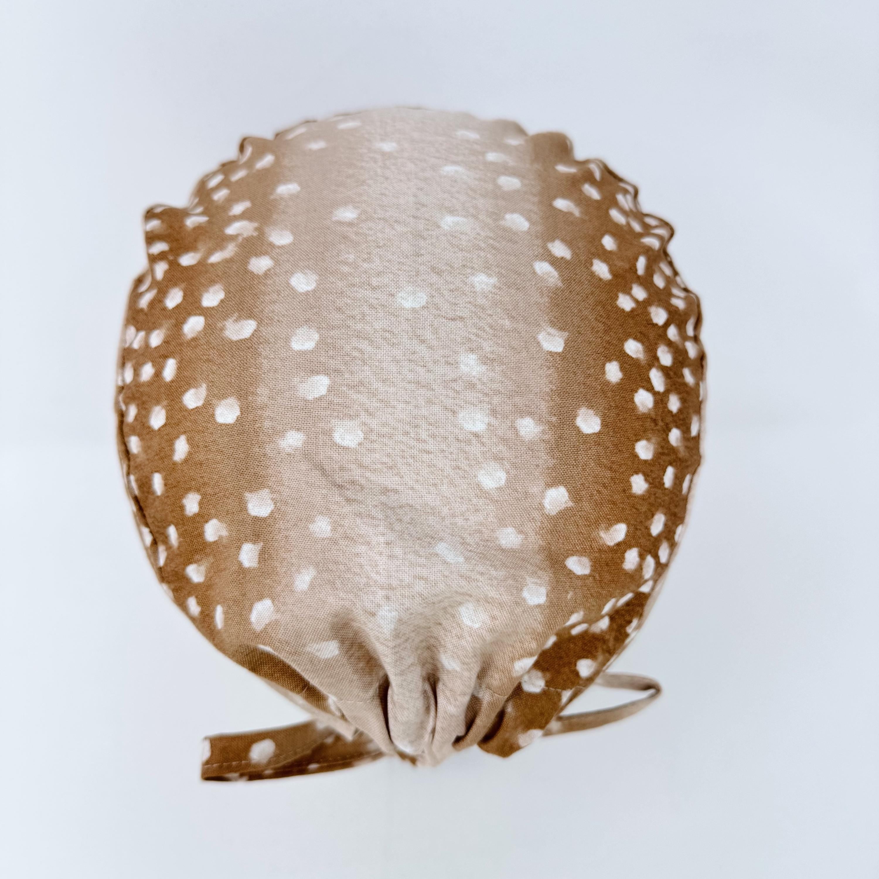 Surgical scrub cap for men. Desert Fawn tie back scrub hat by Paradise Caps.