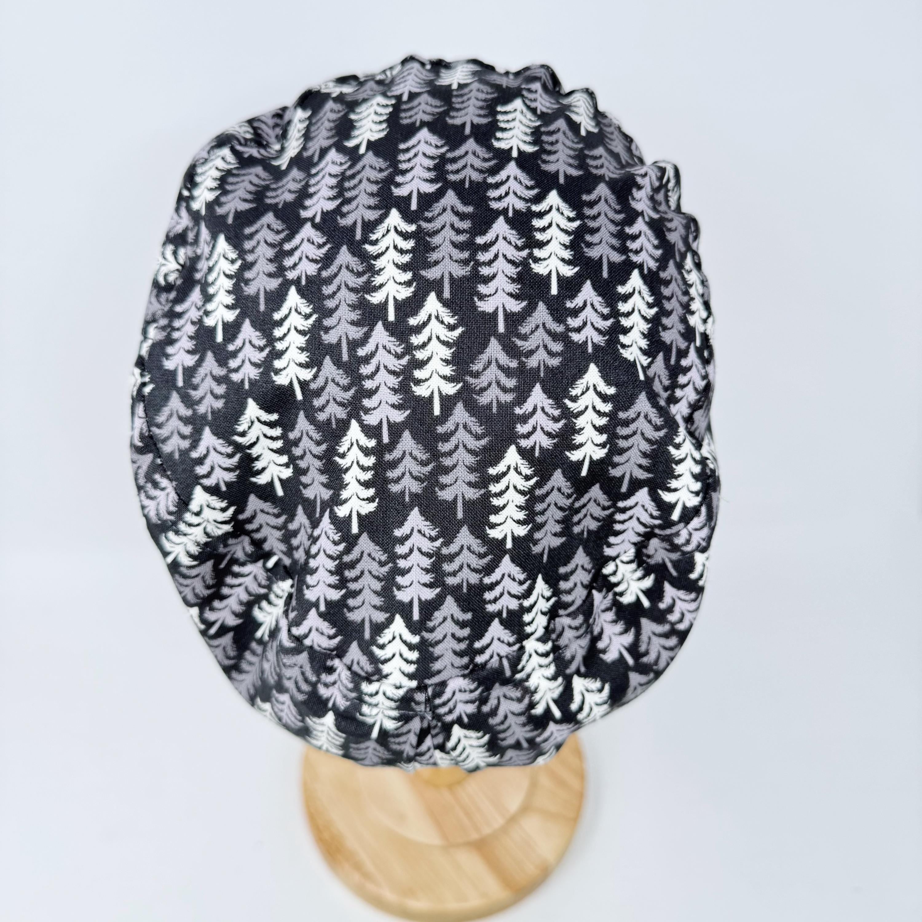 Euro scrub cap for women. Nordic Pines European surgical hat with satin lined by Paradise Caps.