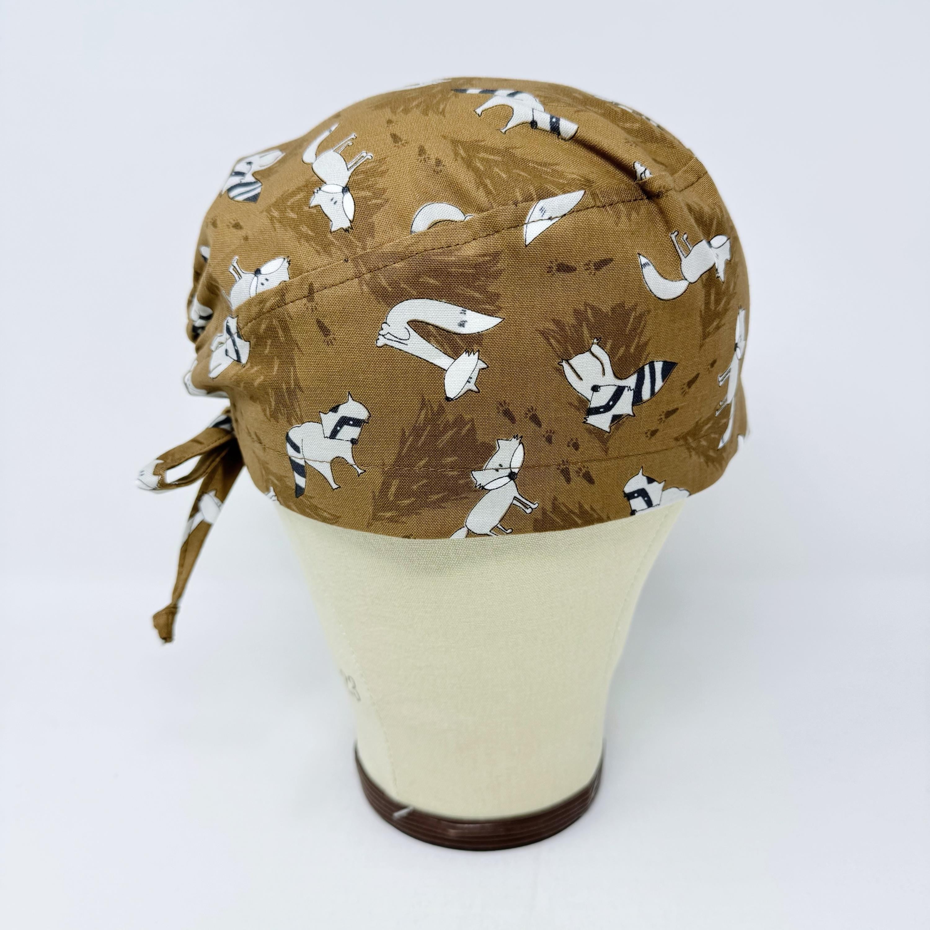 Raccoon men's scrub cap. Funny surgical hat by Paradise Caps.