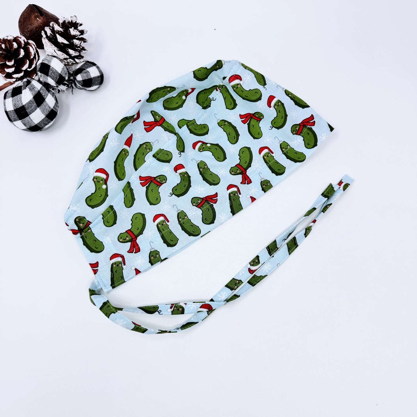 Funny Christmas scrub cap for men. Regular tie-back scrub hats