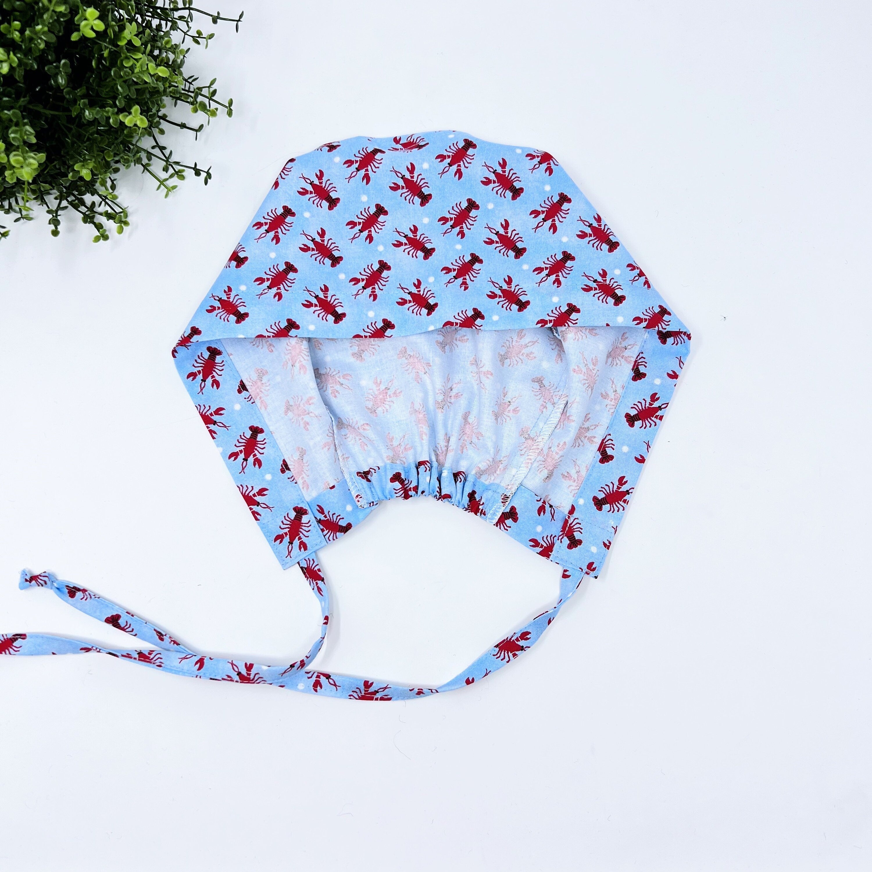 Lobster Skull tie-back style surgical scrub cap for men by Paradise Caps.