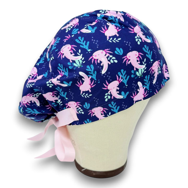 Axolotl Euro scrub cap with ties for Women by Paradise Caps. Euro PLUS ...