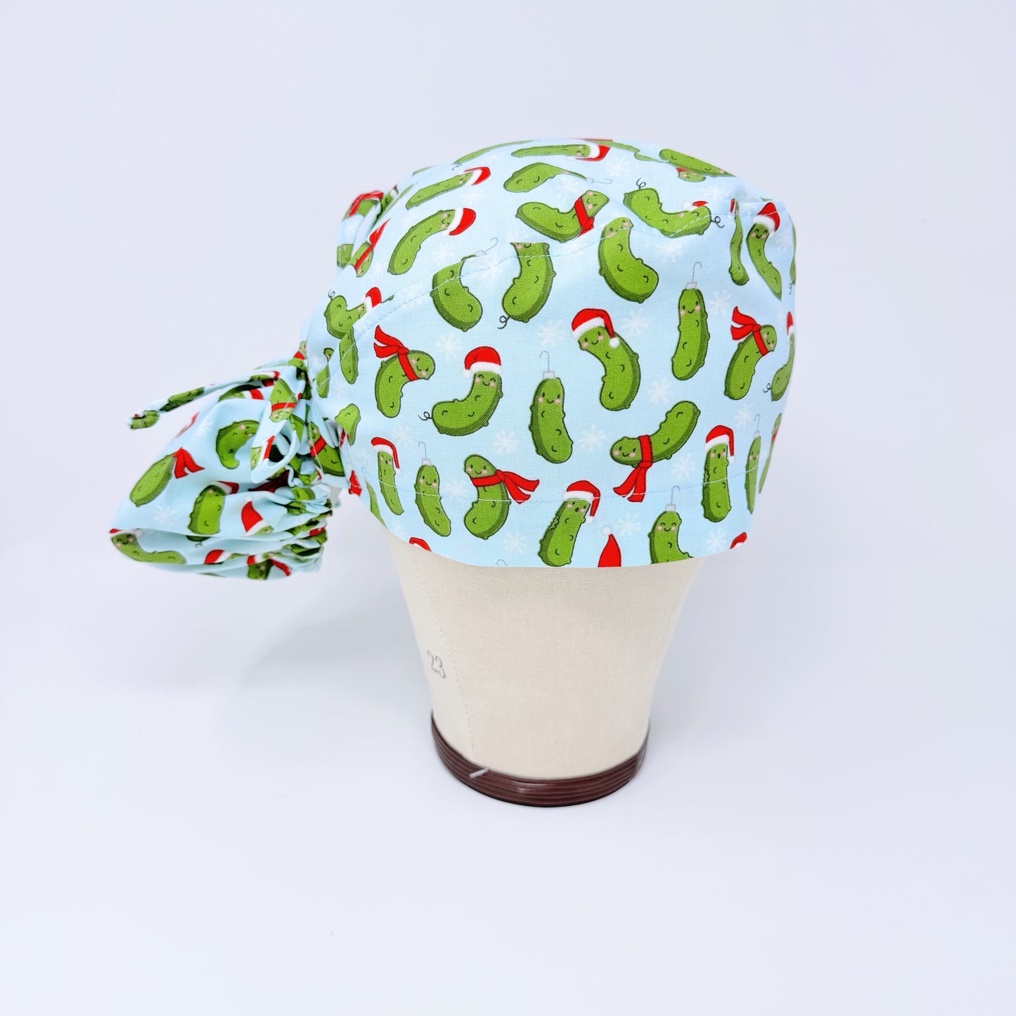 Christmas ponytail scrub cap. Funny Christmas scrub cap for women