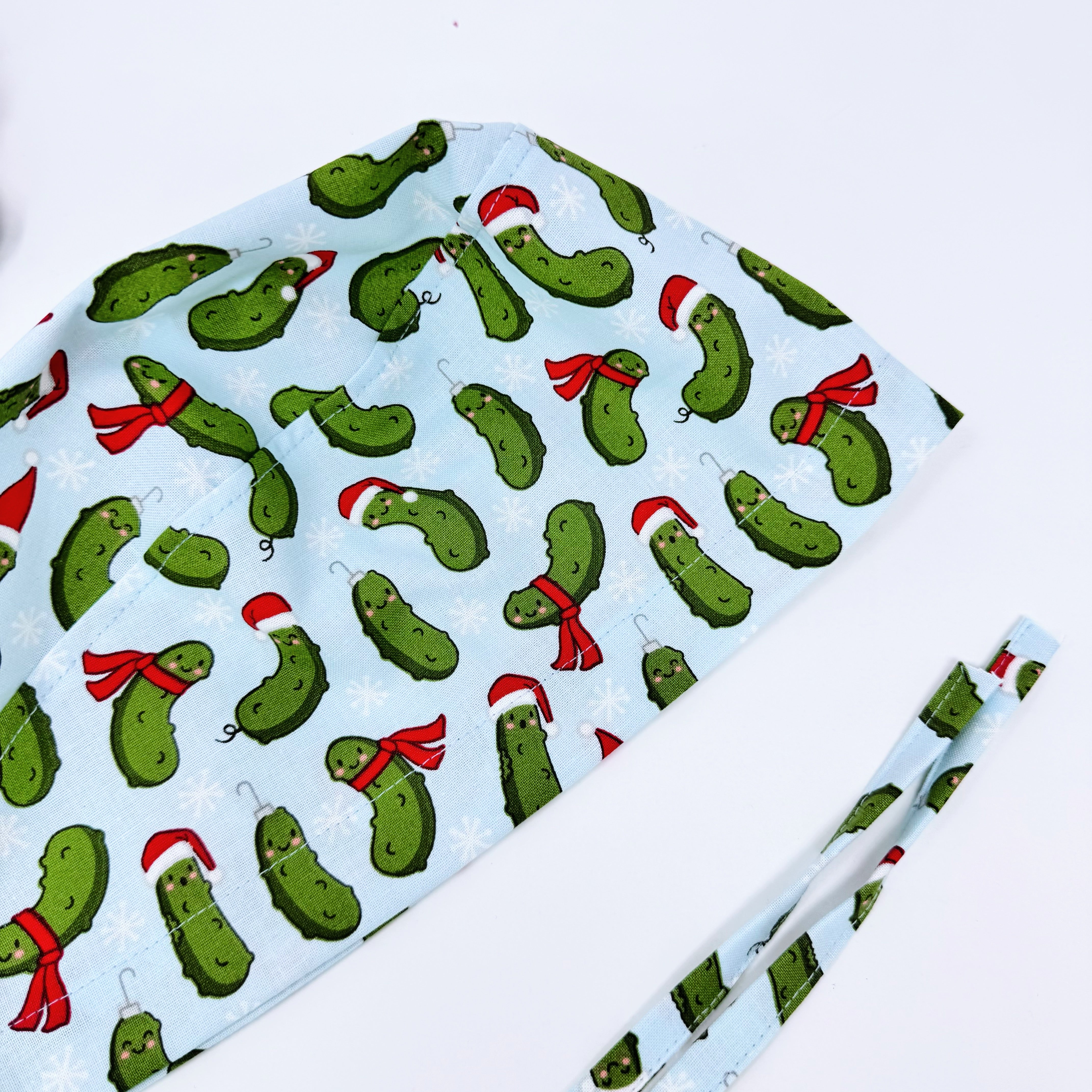 Funny Christmas scrub cap for men. Regular tie-back scrub hats